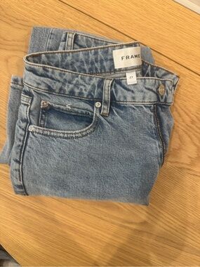 Frame Ruler Crop JeansDenim Light Blue High-Rise Women’s Jeans - Size 27